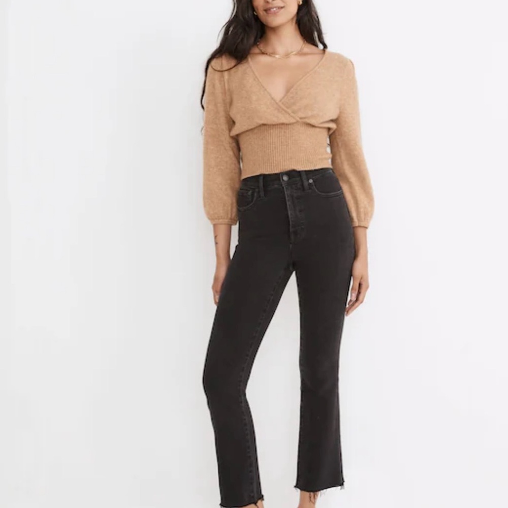 NWT Madewell Black Jeans Demi boot Raw hem edition10 1/2” rise, 27” inseam